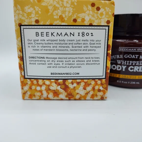 Beekman 1802 Pure Goat Milk Whipped Body Cream 🐝 Honey & Orange Blossom 8oz NIB - Picture 2 of 4